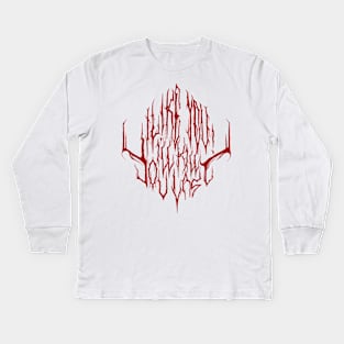 Red - I like you i’ll kill you last - Death Metal Logo Kids Long Sleeve T-Shirt